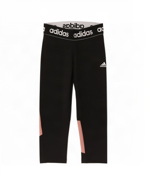 Adidas Womens Graphic Capri Leggings UK 8/10 Pequeno Preto Colorblock