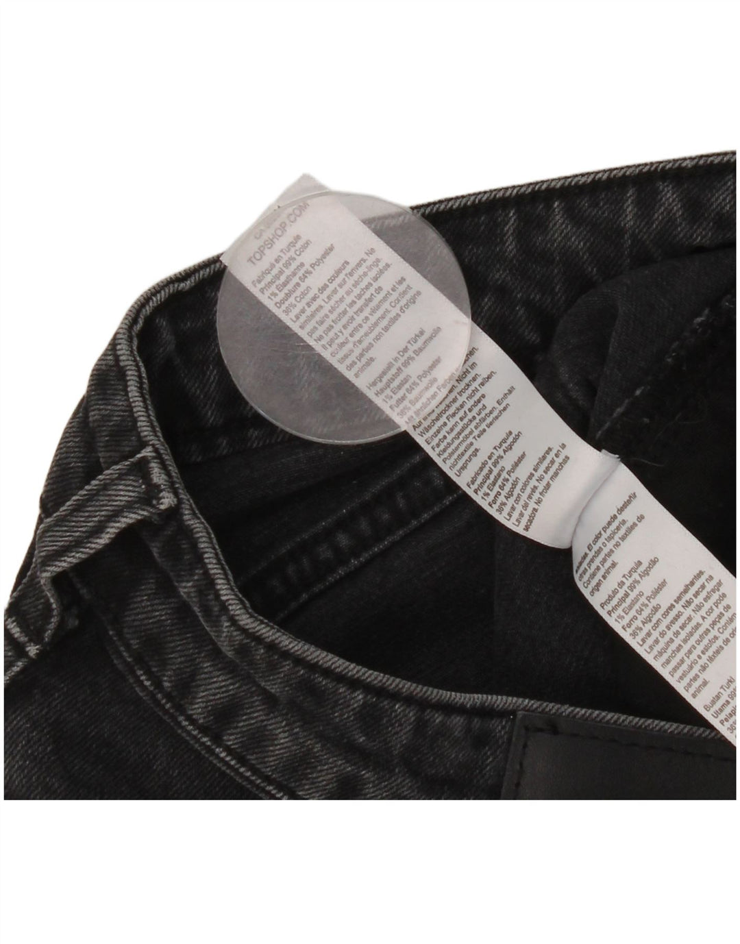 Topshop Jeans Slim Feminino W32 L31 Algodão Preto