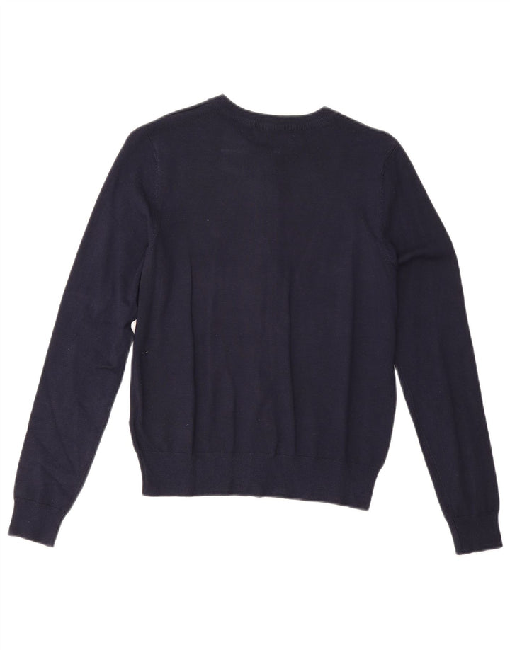 Suéter cardigã feminino Marks & Spencer UK 12 viscose azul marinho médio