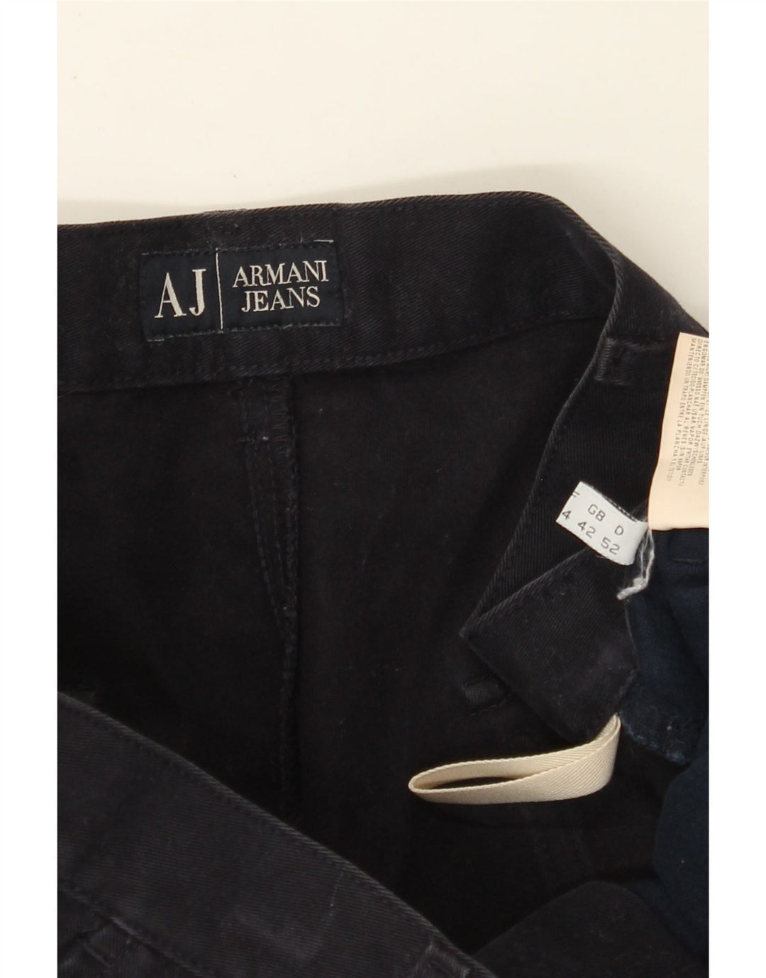 ARMANI Mens Straight Chino Calças EU 52 XL W36 L36 Azul Marinho Algodão