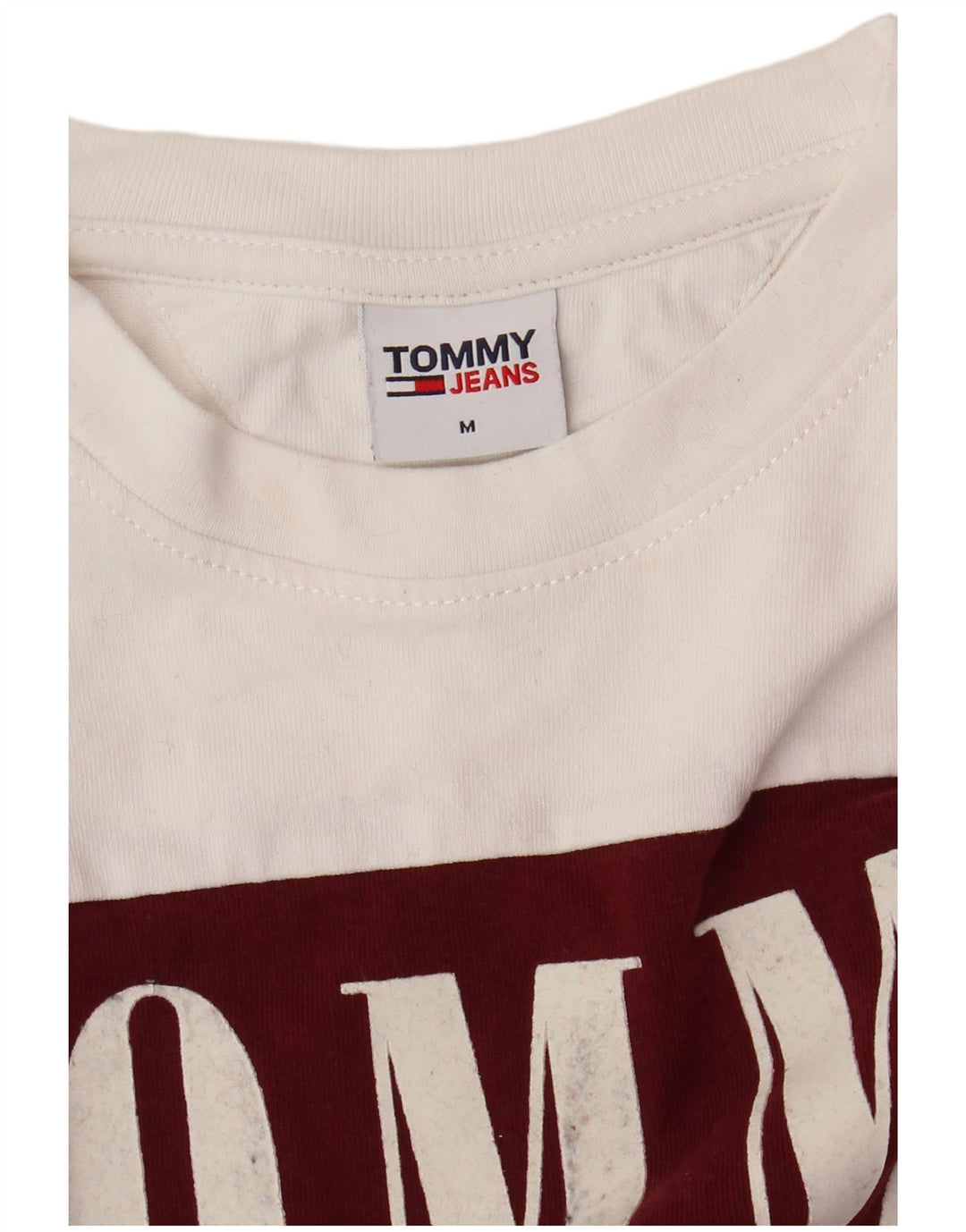 Camiseta gráfica masculina TOMMY HILFIGER Top médio branco colorblock