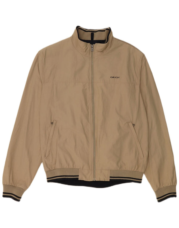 Jaqueta bomber masculina Geox Respira UK 42 XL algodão listrado bege