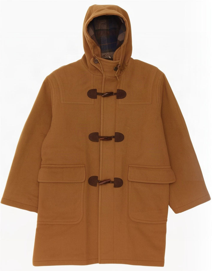 Casaco masculino com capuz L.L.Bean Reino Unido 38 lã bege médio