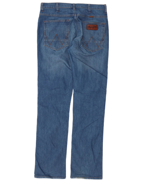 WRANGLER Masculino Arizona Straight Jeans W34 L33 Azul Algodão