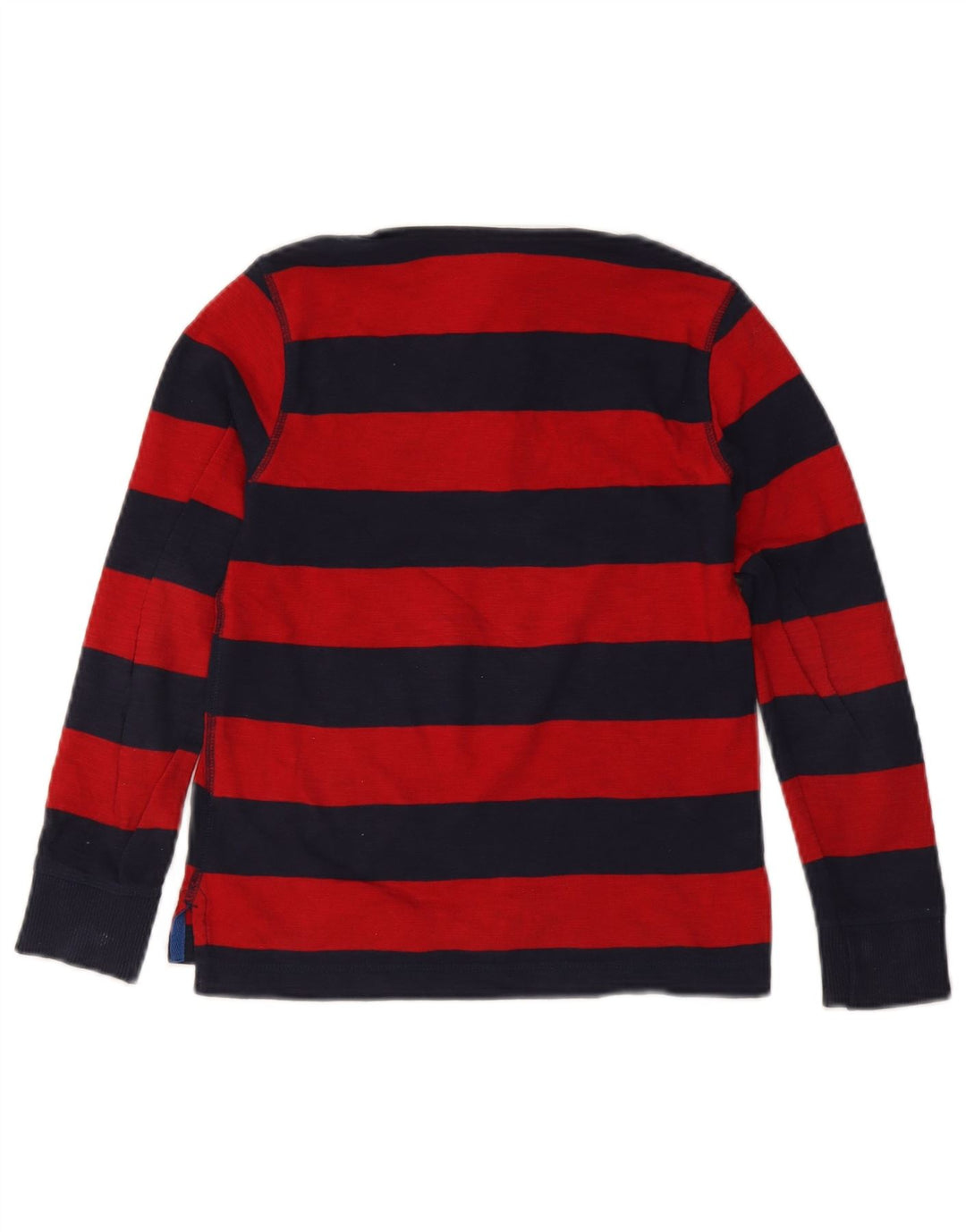 Polo regular de manga comprida Benetton Boys 7-8 anos médio listrado vermelho