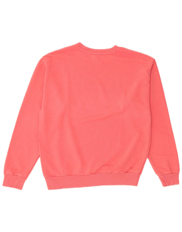 Puma feminino gráfico oversized moletom jumper Reino Unido 10 pequeno algodão rosa