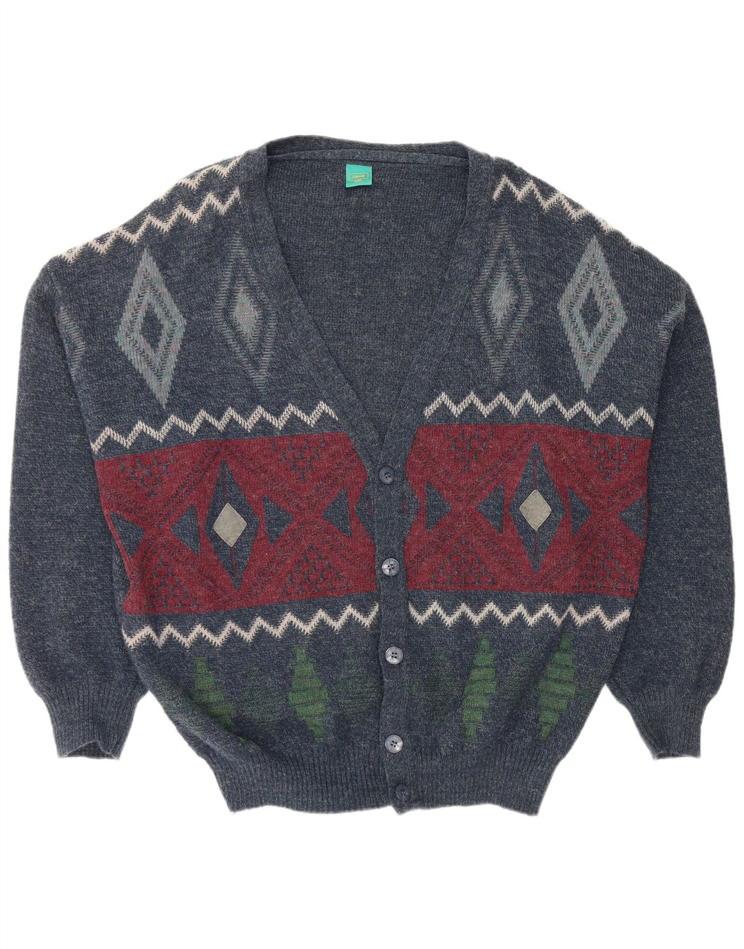 Suéter cardigã masculino CANDA de ajuste solto 2XL azul marinho Argyle/acrílico diamante