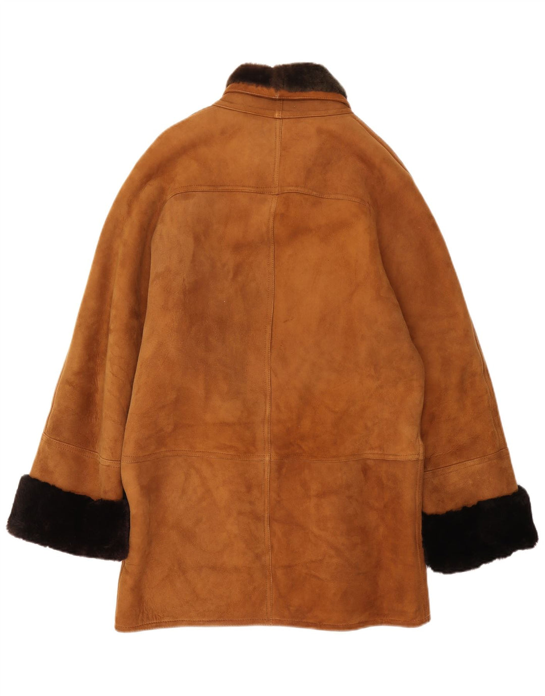 Jaqueta masculina vintage de corte solto IT 46 couro marrom pequeno