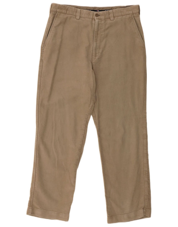 Calça chino reta masculina Marks & Spencer Blue Harbor W34 L29 bege