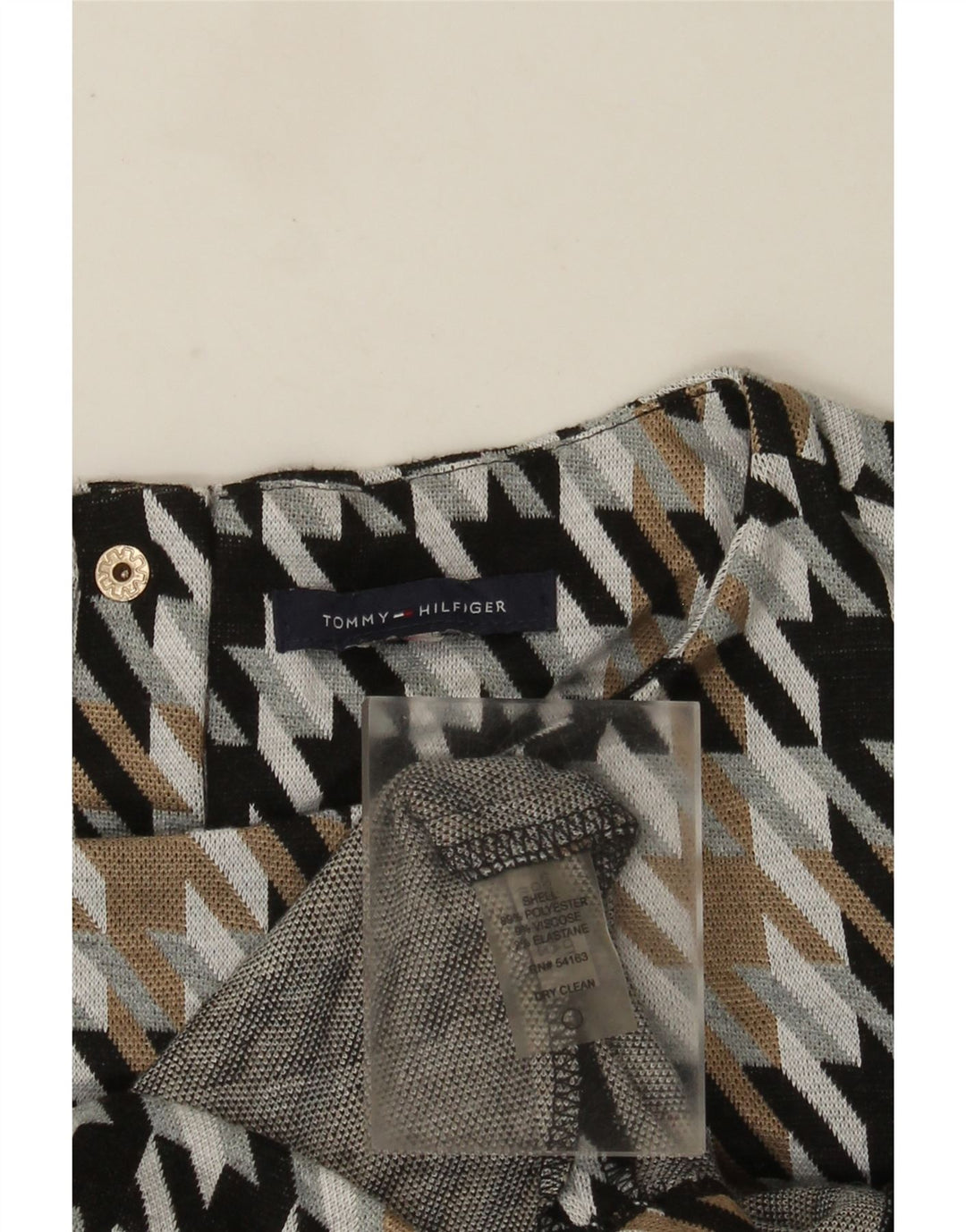 Vestido feminino Tommy Hilfiger Shift UK 12 médio multicolorido Houndstooth