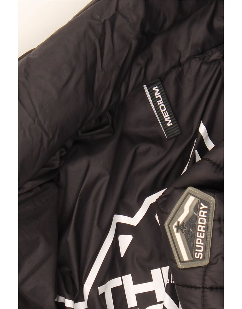 SUPERDRY Mens Padded Jacket UK 38 Medium Black Nylon Vintage Superdry and Second-Hand Superdry from Messina Hembry 