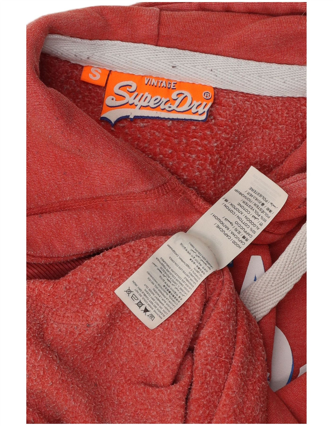 SUPERDRY moletom com capuz masculino gráfico pequeno algodão vermelho