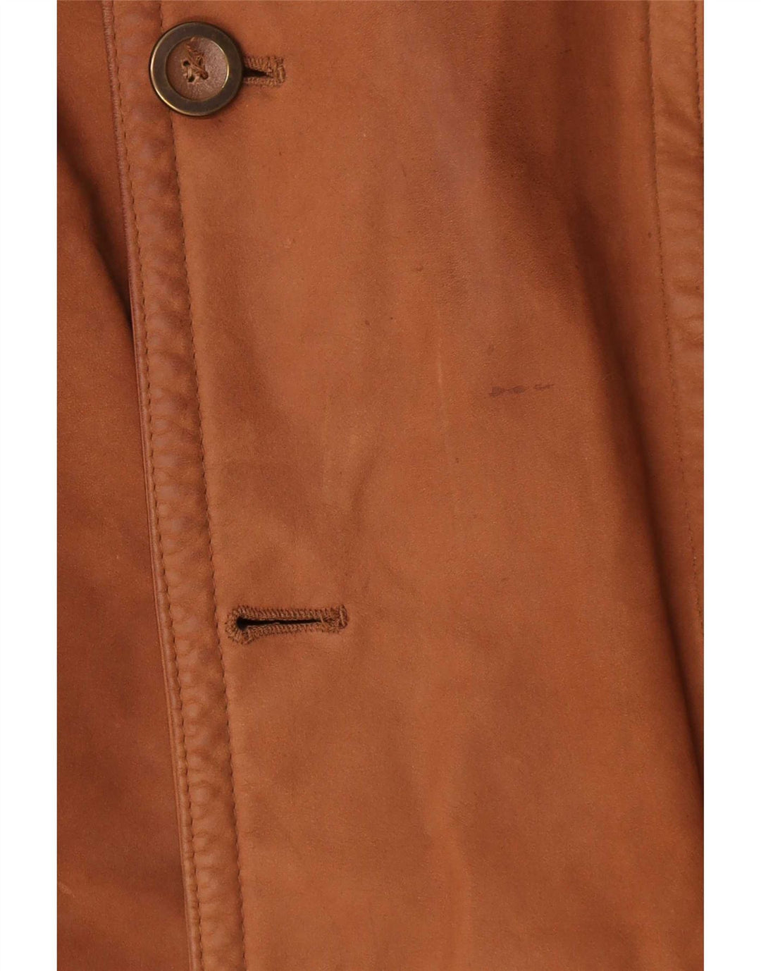 Casaco de couro masculino vintage UK 40 grande marrom