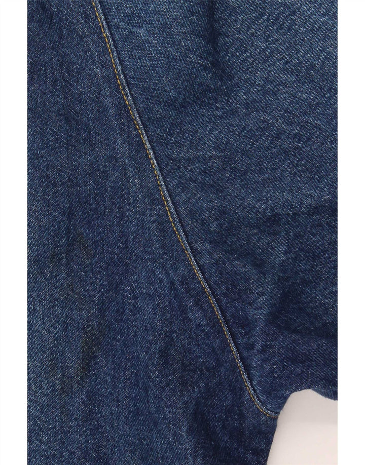 Jaqueta blazer jeans feminina vintage grande com 2 botões Reino Unido 18 XL azul