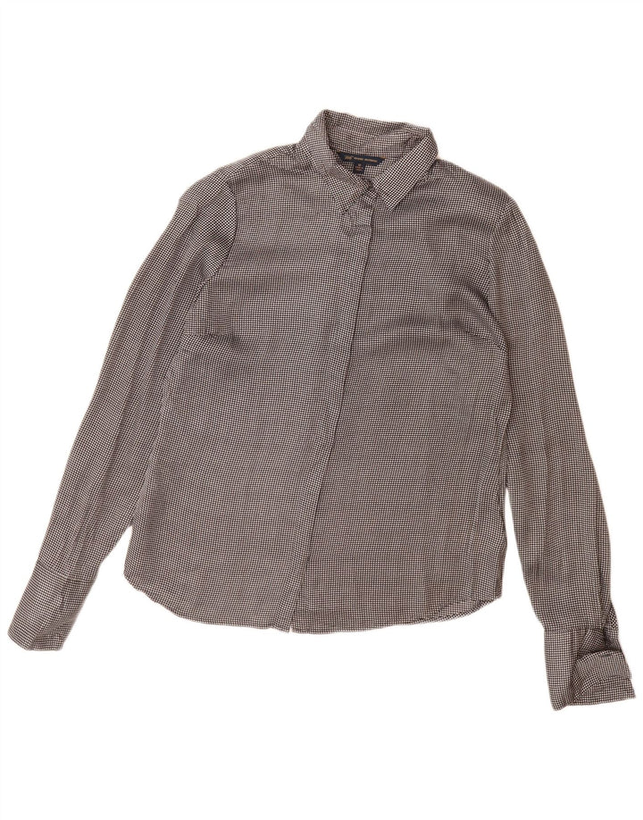 Blusa feminina Brooks Brothers 346 EUA 12 grande poliéster cinza