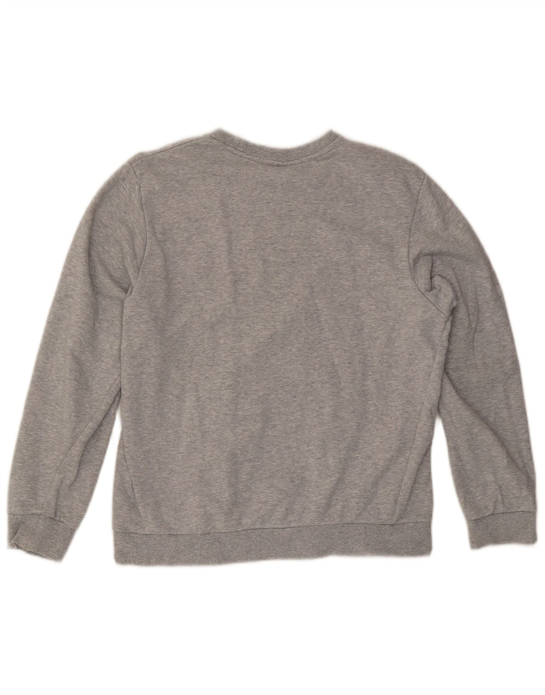 Lotto moletom feminino gráfico jumper UK 14 algodão manchado cinza médio
