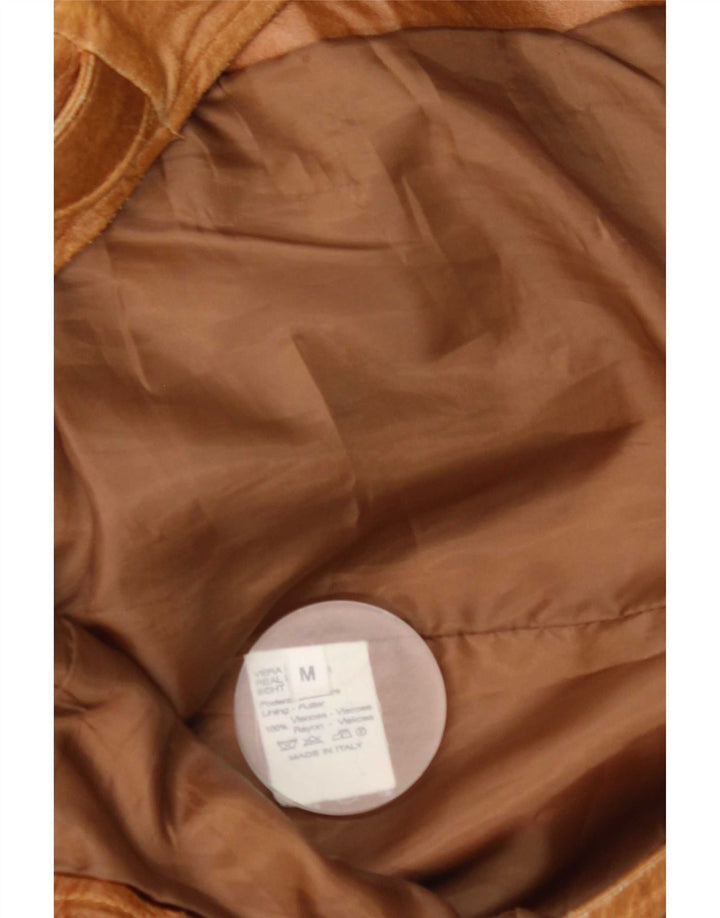 Jaqueta de couro masculina vintage UK 38 couro marrom médio