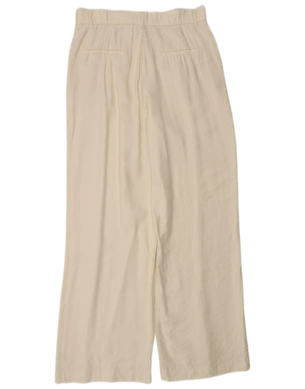 Zara Calça Chino Feminina Cintura Alta Pegged Grande W30 L33 Off White Modal