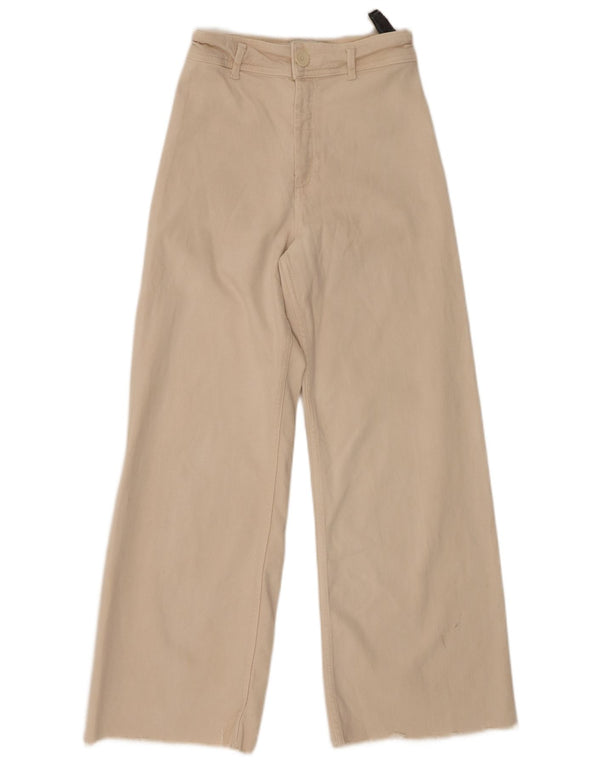 Calça feminina casual Zara The Marine com perna larga EU 36 XS W26 L29 bege