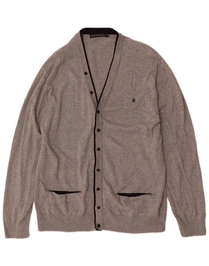 Suéter Cardigan Masculino French Connection XL Algodão Cinza