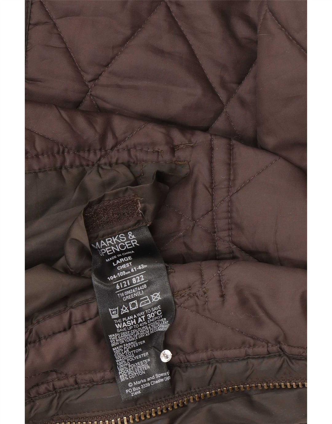Jaqueta acolchoada masculina Marks & Spencer Blue Harbor Reino Unido 40 verde grande