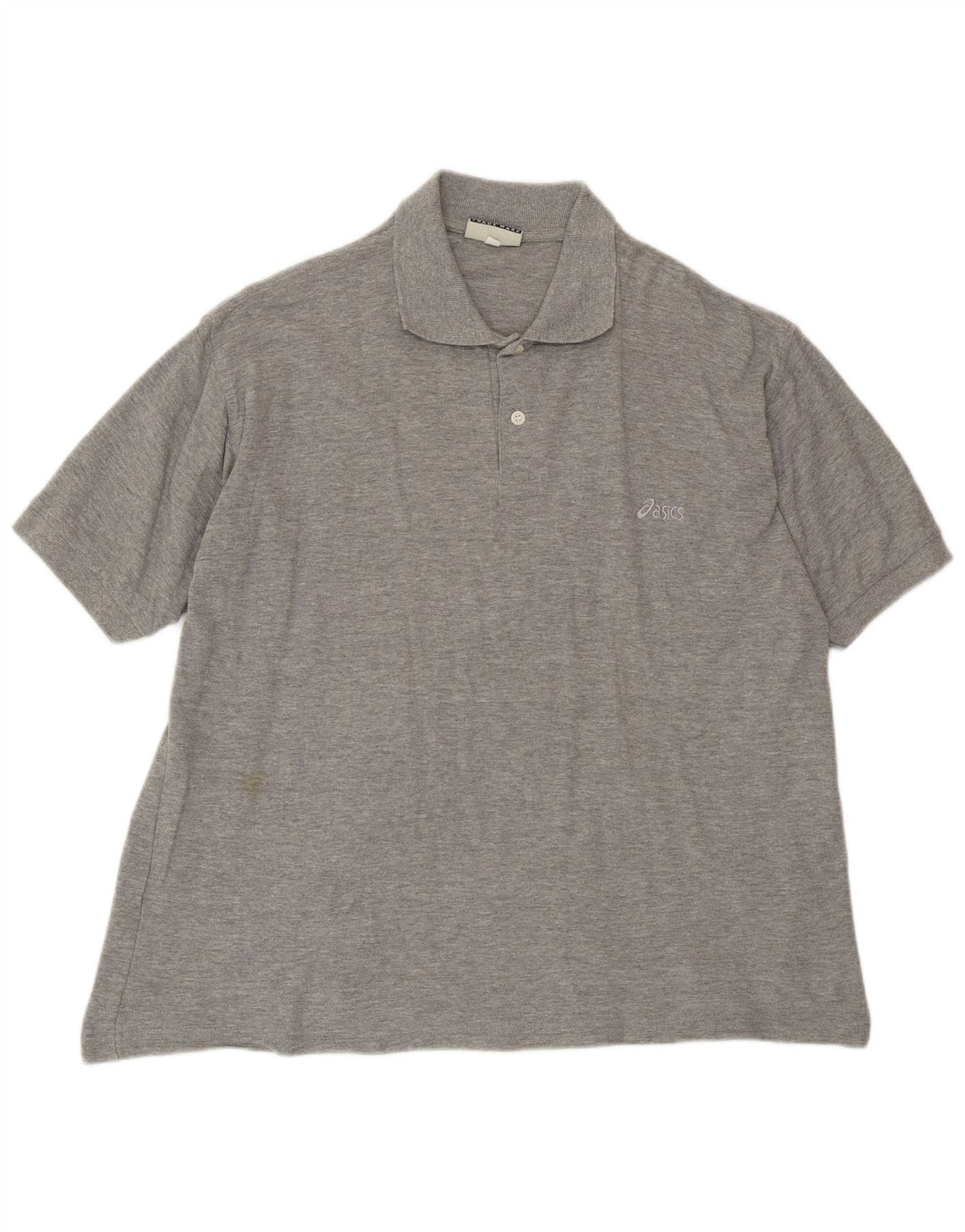 Camisa polo masculina ASICS grande algodão manchado cinza