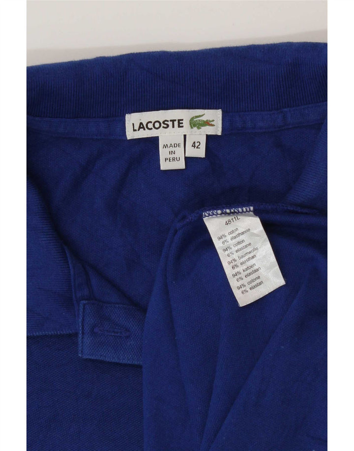 Camisa polo feminina Lacoste tamanho 42 grande algodão azul