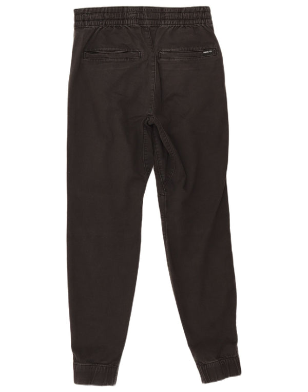 Hollister Mens Joggers Chino Calças XS W30 L28 Algodão Preto