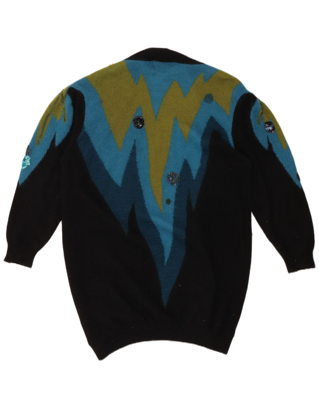 Suéter cardigan feminino oversized longline TOPLIKE UE 40 azul médio