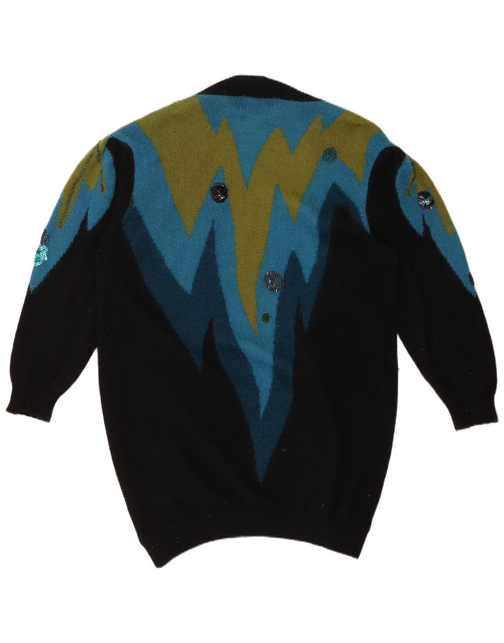 Suéter cardigan feminino oversized longline TOPLIKE UE 40 azul médio