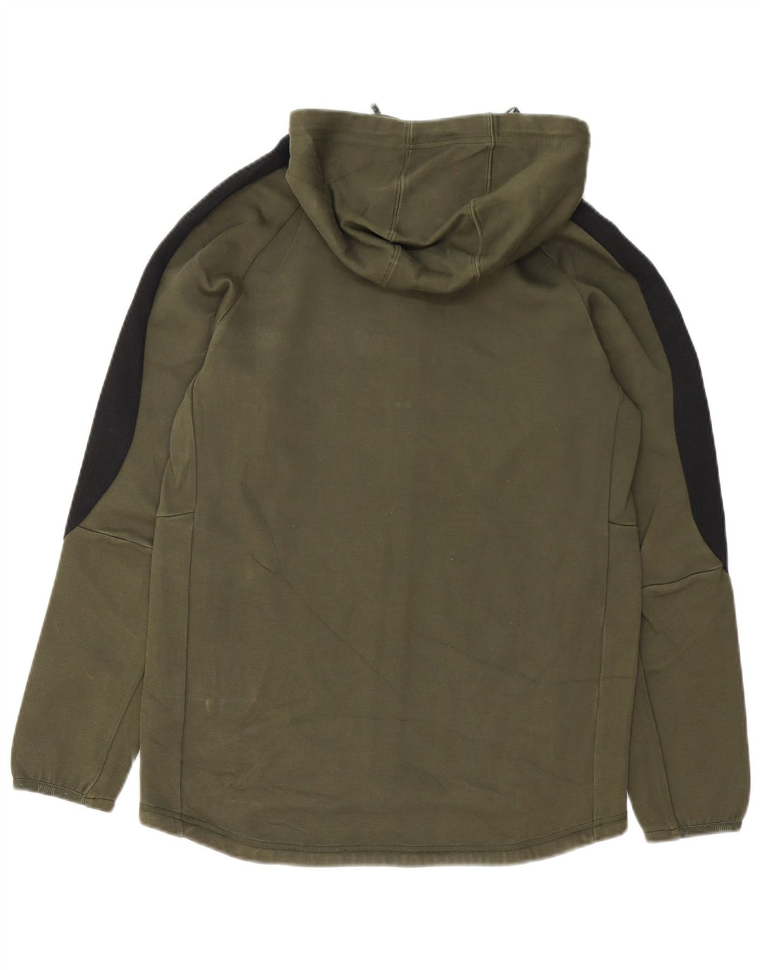 Suéter Puma masculino com capuz e zíper verde médio algodão colorblock