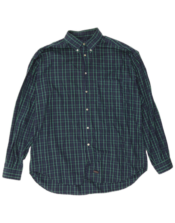Camisa masculina Stefanel XL verde xadrez algodão