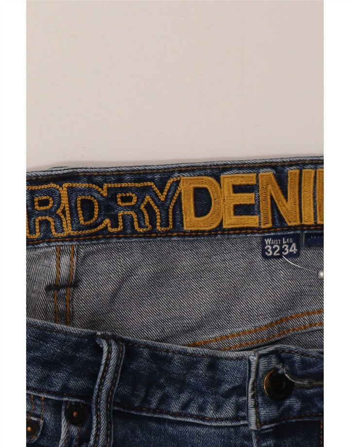 Jeans Superdry Masculino Slim W32 L34 Azul Algodão
