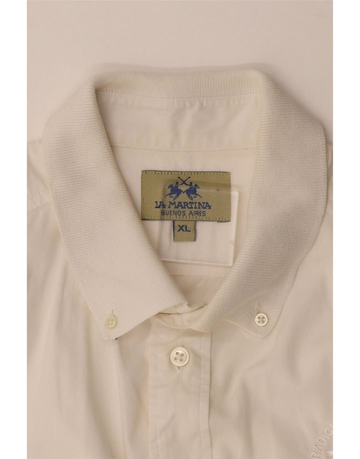 Camisa pulôver masculina de manga curta LA MARTINA Buenos Aires XL branca