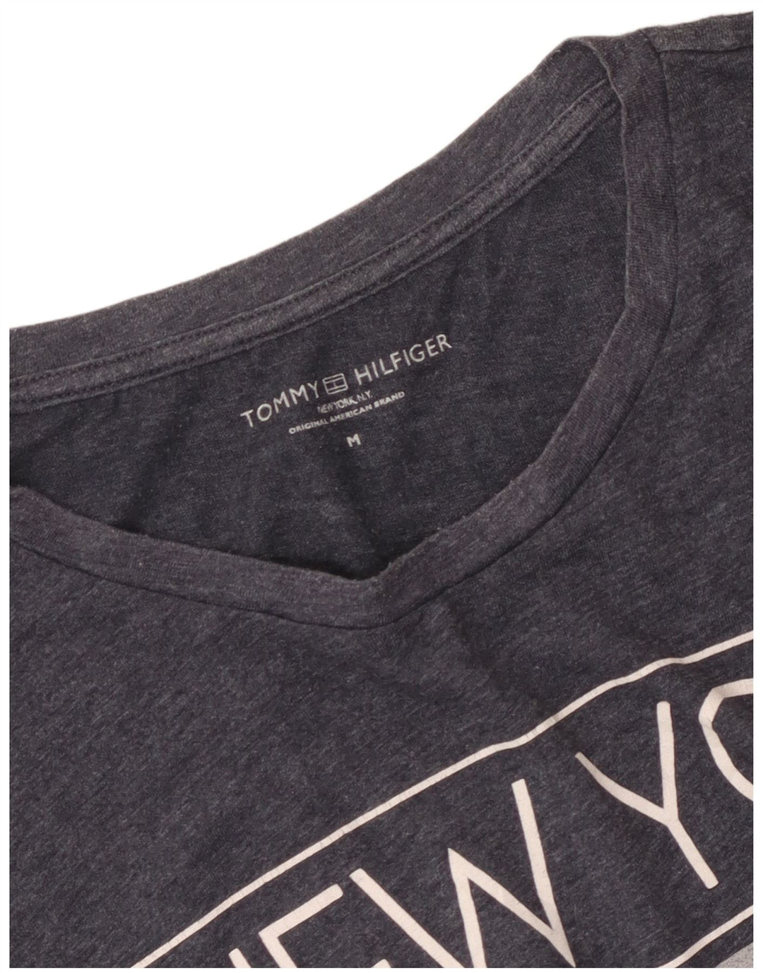 Tommy Hilfiger Camiseta masculina gráfica Top cinza médio