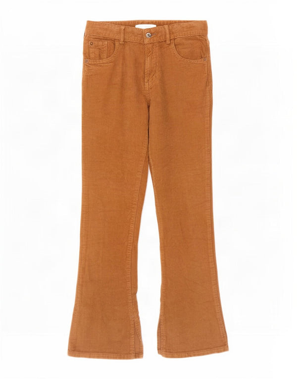 Calças de veludo Zara Girls Flare 11-12 anos W26 L27 Bege