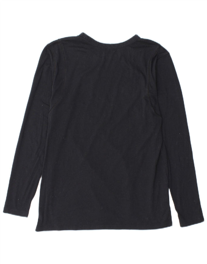 Top gráfico feminino Under Armour manga comprida Reino Unido 10 pequeno azul marinho