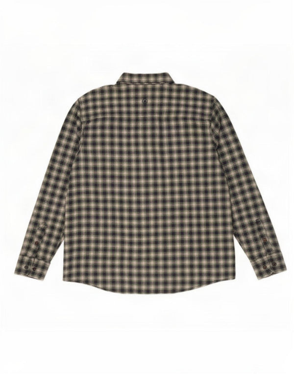 Camisa masculina de flanela de ajuste regular Fat Face XL algodão xadrez verde
