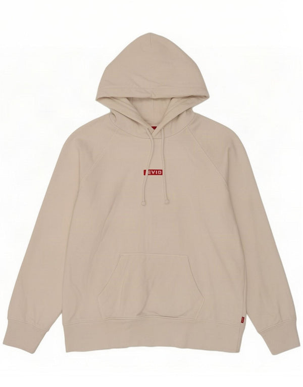 Levi's Womens Oversized Hoodie Jumper UK 6 XS Algodão Branco