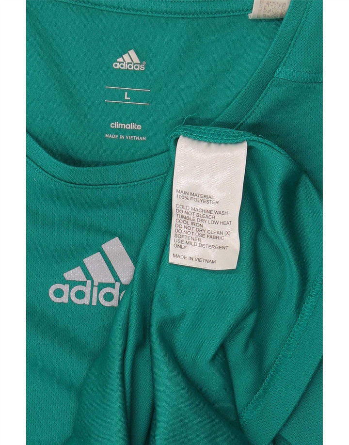 Camiseta masculina Adidas Climalite Top grande poliéster turquesa