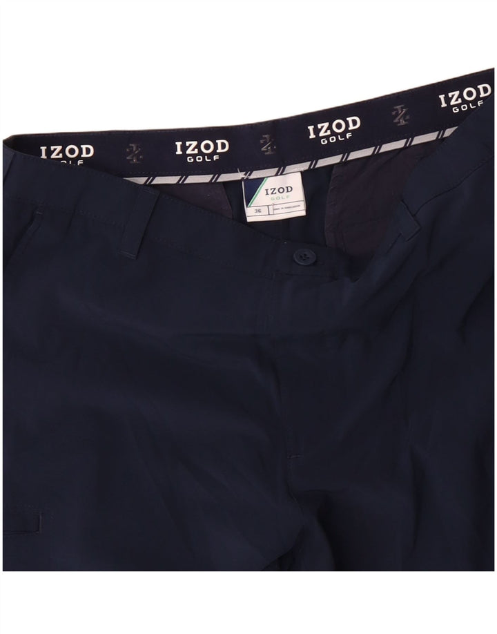 IZOD Mens Golf Cargo Shorts W36 Grande Poliéster Azul Marinho