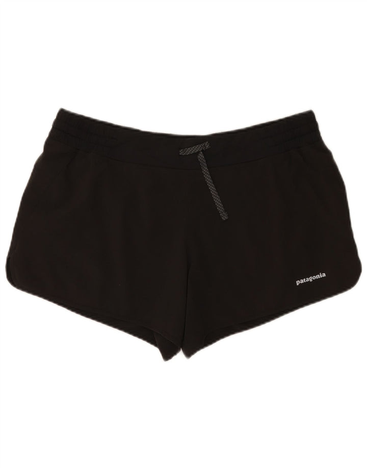 Shorts esportivos femininos Patagonia UK 16 grande poliéster preto