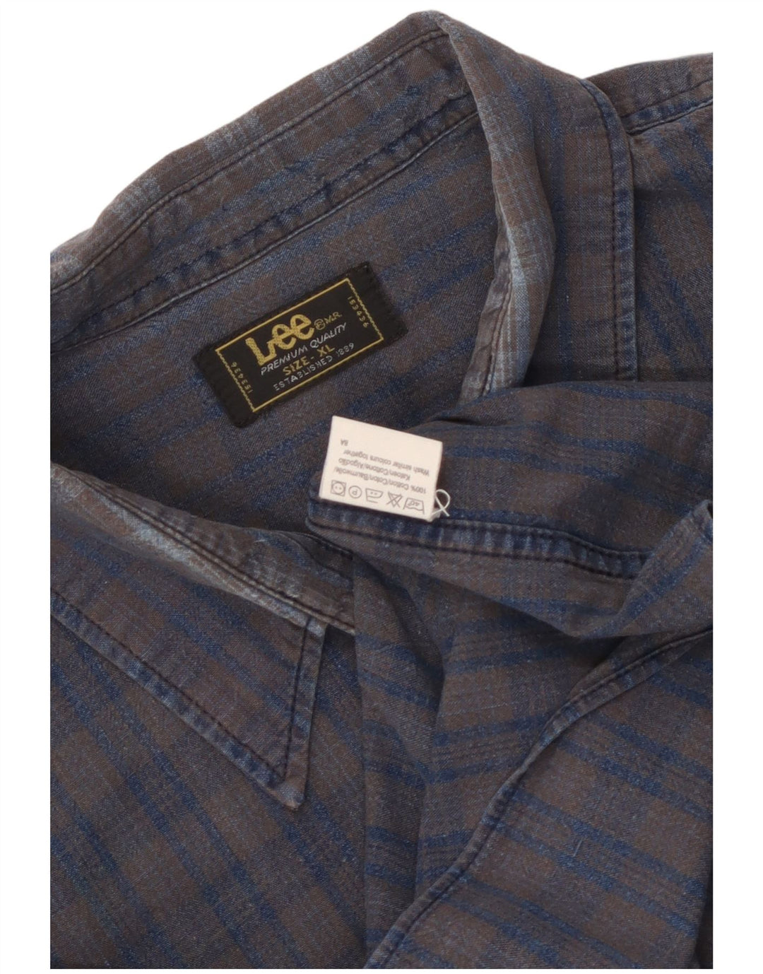 Camisa masculina de flanela Lee XL cinza xadrez algodão