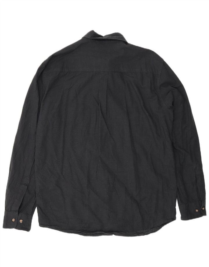 Camisa masculina Jack & Jones de algodão preto médio