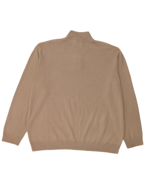 Suéter masculino fácil com zíper e pescoço 2XL acrílico bege