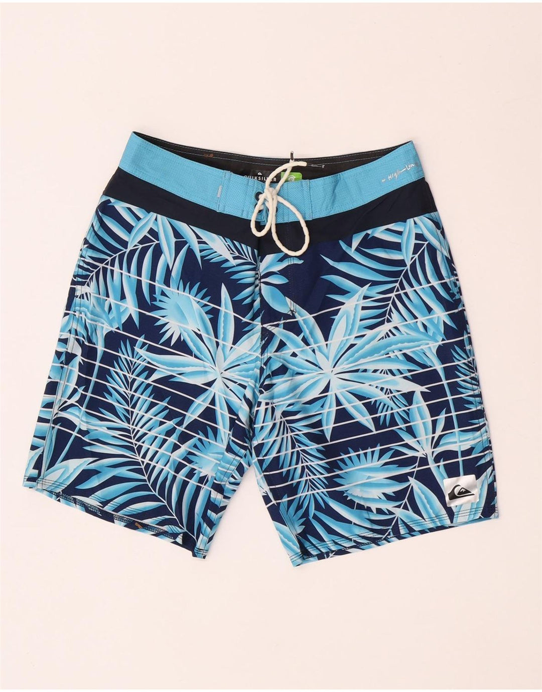 Shorts de natação masculino Quiksilver pequeno azul floral poliéster
