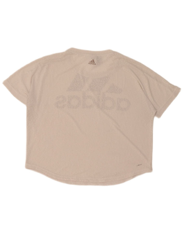 Camiseta Adidas Feminina Climalite Oversized Graphic Top UK 12/14 Médio Branco