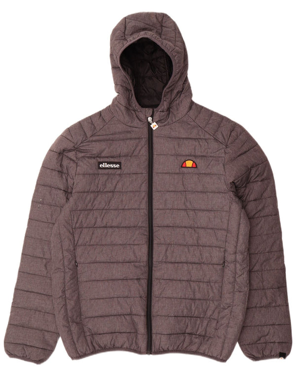 Jaqueta masculina acolchoada com capuz Ellesse UK 42 XL cinza poliamida