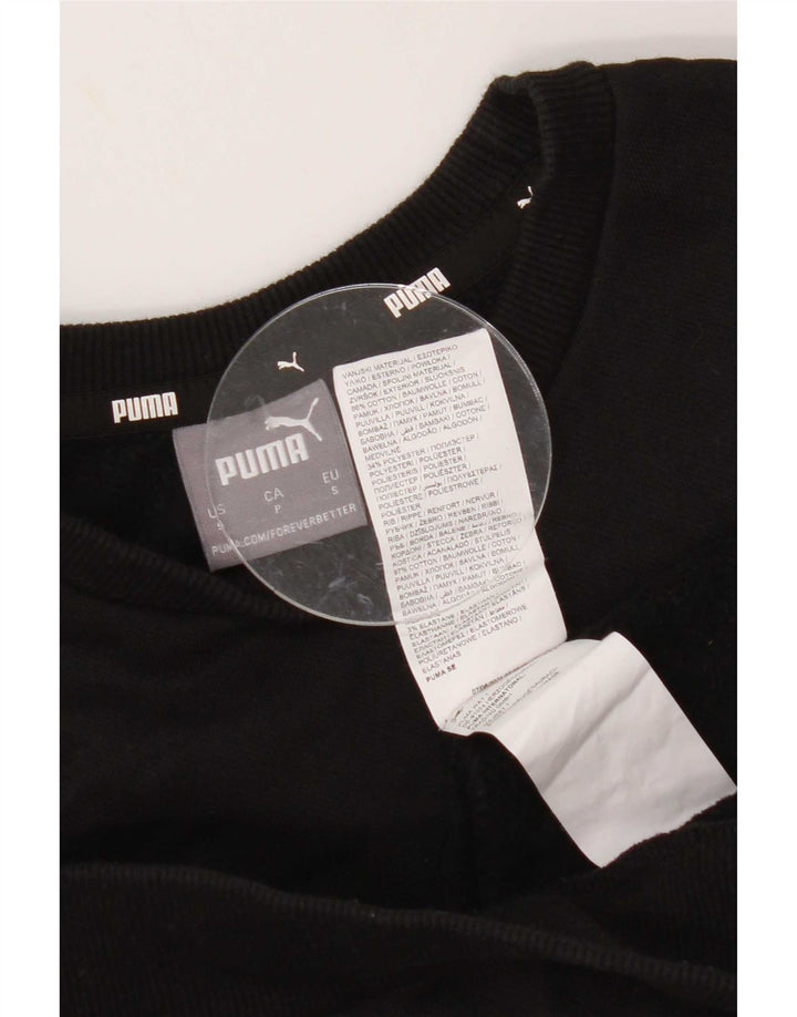 Puma Mens Graphic Moletom Jumper Pequeno Algodão Preto