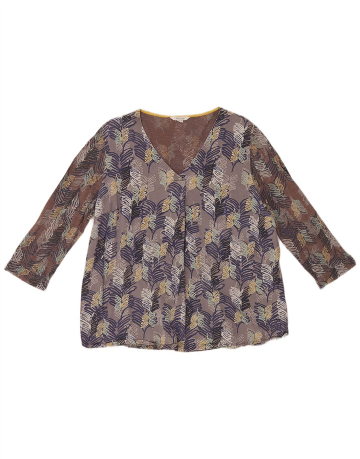 Blusa feminina manga 3/4 White Stuff UK 18 XL multicolorida floral